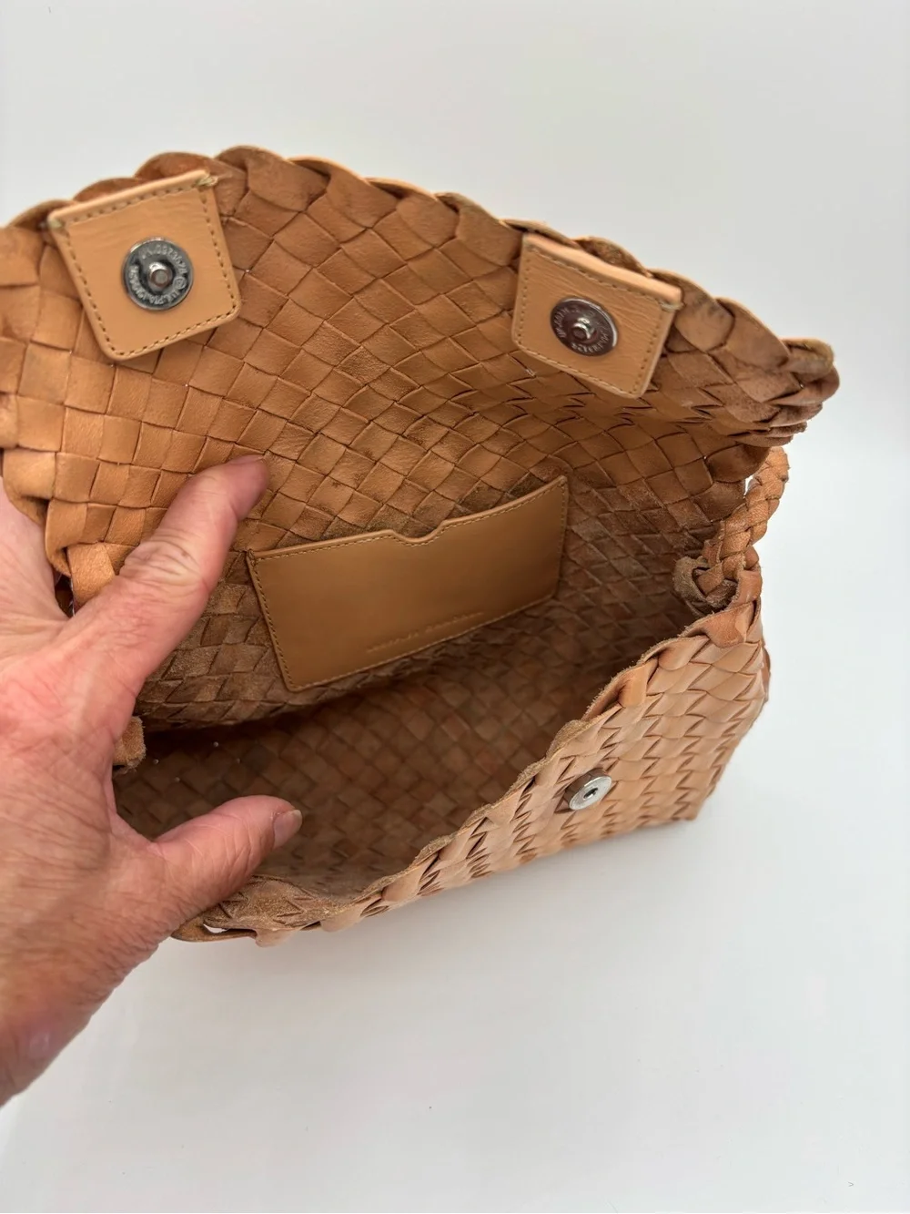 Loeffler Randall Woven Leather Shoulder Bag - Camel - Picture 5 of 5